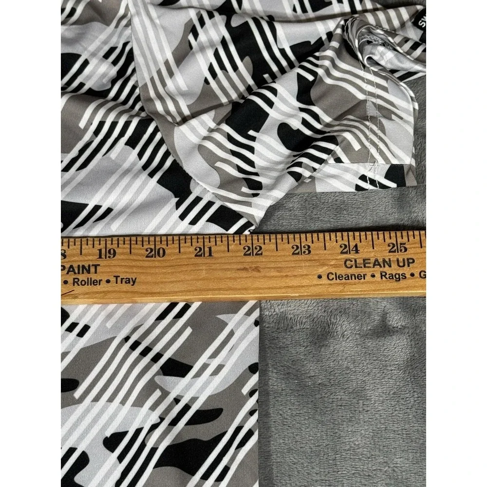 Swiss Alps Polo Shirt Mens Large Gray Camo Stretch Knit Golf Performance